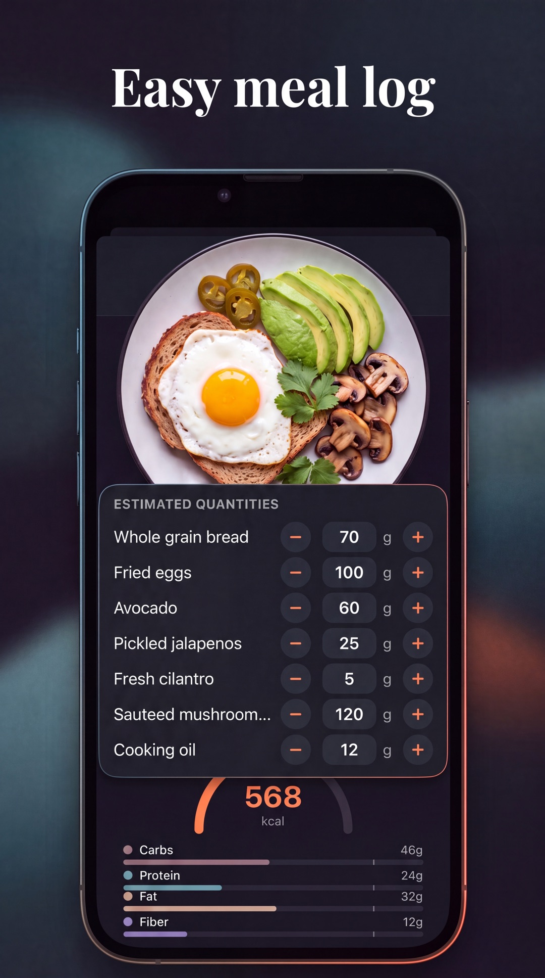 UnderForge app: easy meal logging